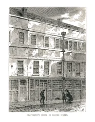 Het huis van Chatterton in Brooke Street, 1878