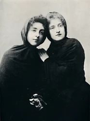 Chileense dames in kerkelijke kleding Manto, 1911