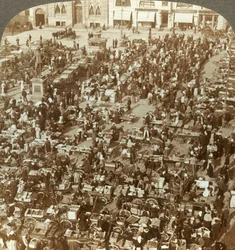 Grootste markt van Christiania, Noorwegen, ca. 1905