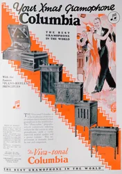 Kerstadvertentie voor Columbia Gramophones, 1929