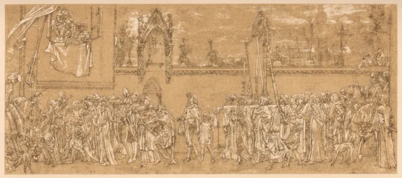 Cimabues beroemde Madonna wordt in processie gedragen..., 1853-1855 ca. 1880-1882