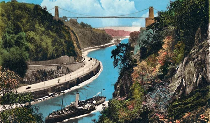Clifton Suspension Bridge vanaf Leigh Woods, Bristol, ca. 1940s