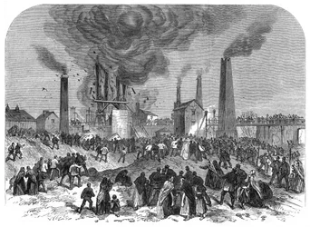 Mijnramp, Oaks Colliery, Barnsley, Yorkshire, december 1866
