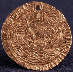 Munt Korabelnik van Tsaar Ivan III Keerzijde: Heerser op zijn schip, 1471-1490
