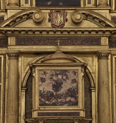 Collegiale kerk. Interieur. Het hoogaltaar (detail)