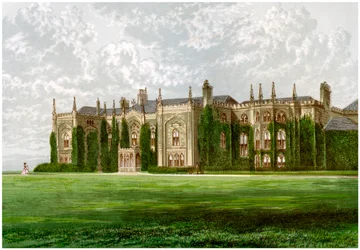 Combermere Abbey, Shropshire, huis van Burggraaf Combermere, ca. 1880