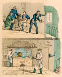 Communicatie via spreekbuis, ca. 1850