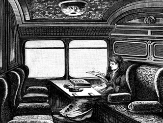 Compartiment in de Orient Express gereserveerd voor vrouwen, ca. 1895