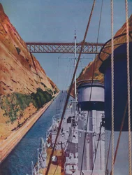 Voltooid in 1893, het Kanaal van Korinthe, 1937