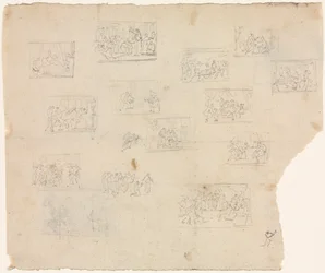 Compositie schetsen naar Raphael en andere kunstenaars, ca. 1800
