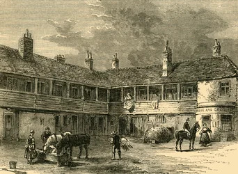 Binnenplaats van de Roos en Kroon, 1820, ca. 1876