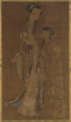 Courtisanes met waaier en fluit, Qing-dynastie, 17e-18e eeuw