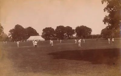 Cricketwedstrijd, eind 19e-begin 20e eeuw