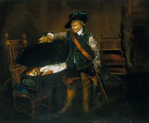 Cromwell die naar het Lichaam van Karel I Staart, na 1850