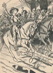 Cromwell leidt zijn Ironsides naar de strijd, ca. 1907