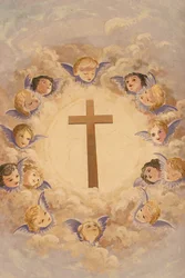 Kruis en engelen, Montmin, Frankrijk