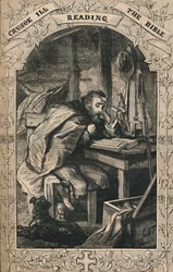 Crusoe leest de Bijbel, c1870