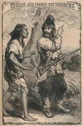 Crusoe en Vrijdag op jacht, ca. 1870