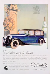Daimler Straight 8 auto advertentie, 1935