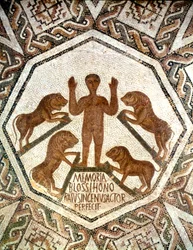 Daniel in de leeuwenkuil, Romeins mozaïek, 5e eeuw