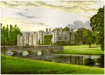Deene Park, Northamptonshire, huis van de Gravin van Cardigan, ca. 1880