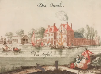 Den Omval, den Amstel, in: Tooneel Der Voornaamste Nederlands Huizen, En Lust Hoven, Naar..., n.d.