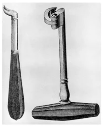 Tandheelkundige pons en Engelse sleutel, ca. 1700
