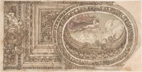 Ontwerp voor een plafond met een ovaal trompe l