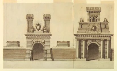 Ontwerp voor de Verhoging van een Poort van een Pauselijke Stad