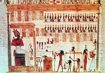 Detail uit een Dodenboekrol, Oud-Egyptisch, Ptolemaeïsche periode, 332-30 v.Chr.
