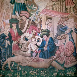 Detail van de Devonshire jachttapijten, 15e eeuw