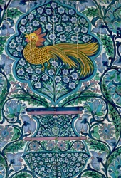 Detail van een tegelontwerp in Nabeul, Tunesië