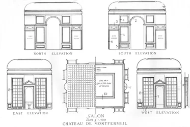 Details van de salons, Chateau de Montfermeil, Parijs, 1924