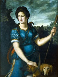 Diana de jageres met haar twee honden, 16e eeuw