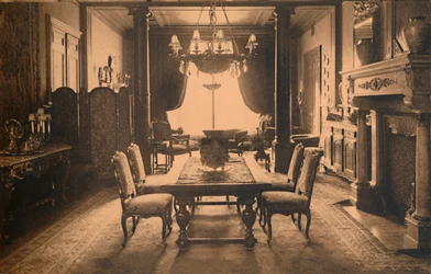 Eetkamer in de Cubaanse ambassade in Brussel, België, 1927