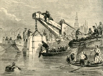 Duikklok Gebruikt bij de Bouw van de Thames Tunnel, c1878