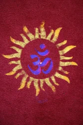 Diwali rangoli in Shirdi Sai Baba tempel, Leicester. Verenigd Koninkrijk