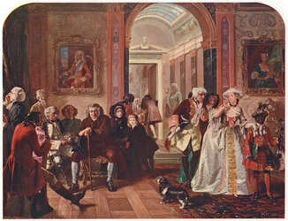 Dokter Johnson in de voorkamer van Lord Chesterfield, wachtend op een audiëntie, 1748