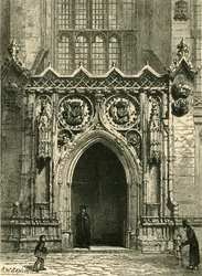 Deur van Kings College Chapel, 1898