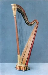 Dubbelpedaalharp gemaakt door Erard Frères, Parijs, midden negentiende eeuw, 1948