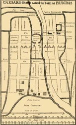 Dr. Stukeleys plan van het kamp bij St. Pancras, ca. 1750, ca. 1876