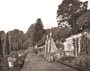 Drummond Castle tuinen, Perthshire, Schotland, 1894
