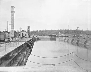 Droogdok in Esquimalt, Brits-Columbia, Canada