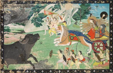 Durga doodt Mahisha, ca. 1830