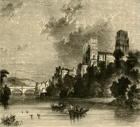 Kathedraal van Durham vanuit het zuidwesten, 1898