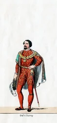 Graaf van Surrey, kostuumontwerp voor Shakespeares toneelstuk, Henry VIII, 19e eeuw