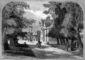 Oostelijke voorkant en hoofdingang, Sandringham, Norfolk, 1887