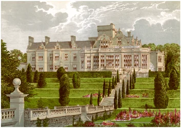 Easton Hall, Lincolnshire, huis van Baronet Cholmeley, ca. 1880
