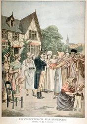 Edward Jenner 1749-1823 Engelse arts, vaccineert kind met koepokserum, 1901