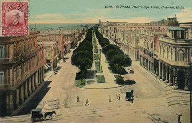 El Prado, vogelperspectief, Havana, Cuba, 1911